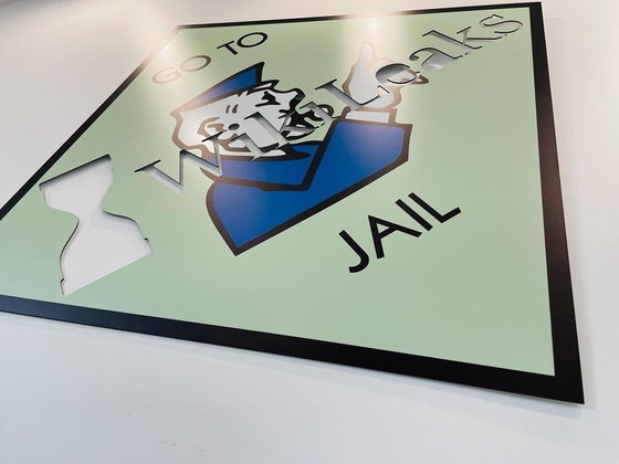Image 1 of HARISSART - Monopoly, go to the Jail Wikileaks - Aluminum screen printing
