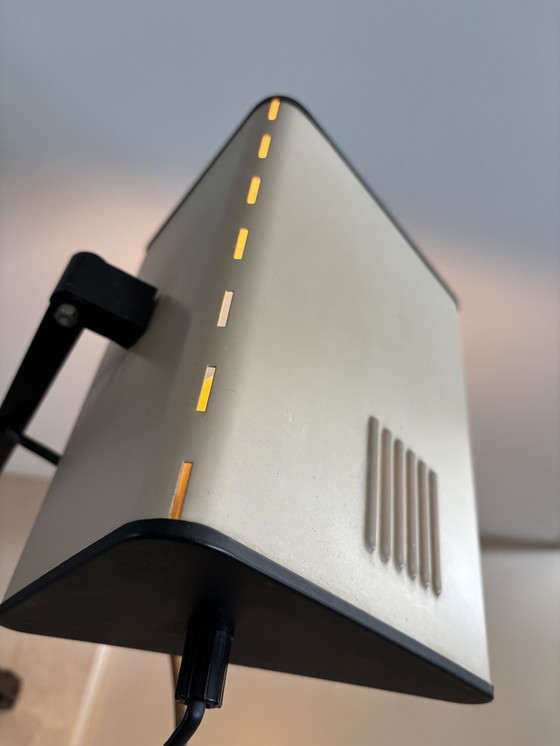 Image 1 of Lámpara de mesa industrial francesa estilo Jean Prouvé con base de mármol, años 70