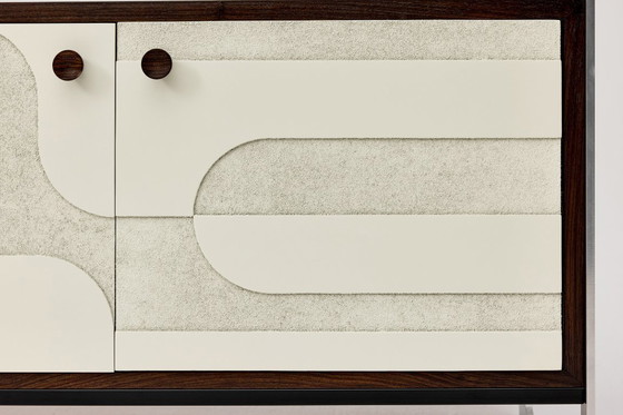Image 1 of Vintage sideboard with relief surface, metal, Germany, 1960s