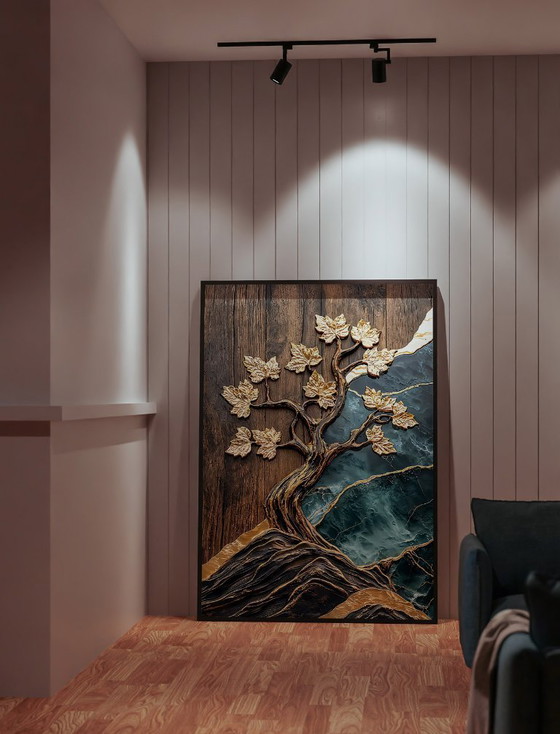 Image 1 of Œuvre en verre acrylique | 200 x 140 cm | Depthwave n° 1 (Ori, 1983)