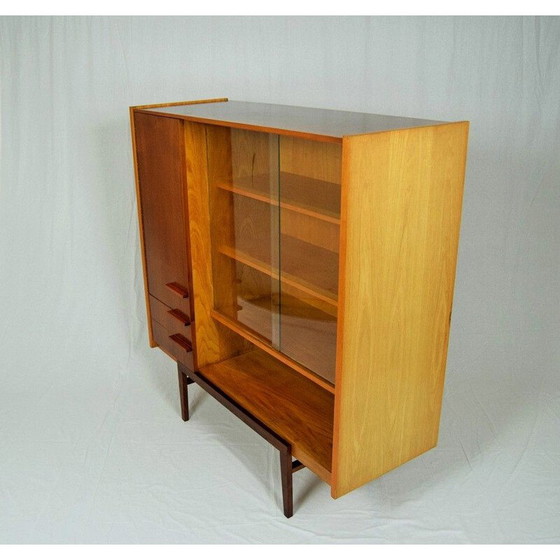 Image 1 of Vintage mahogany and glass bookcase for UP Závody, 1960