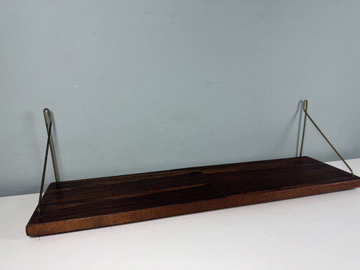 Vintage Mid Century palisander houten wandrek wandplank