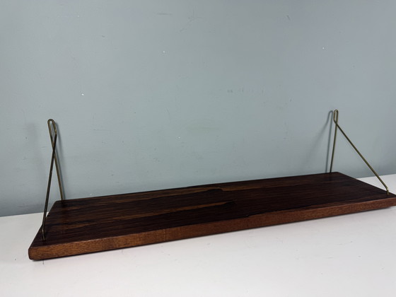 Image 1 of Tavola di palissandro vintage di metà secolo houten wandrek wandplank