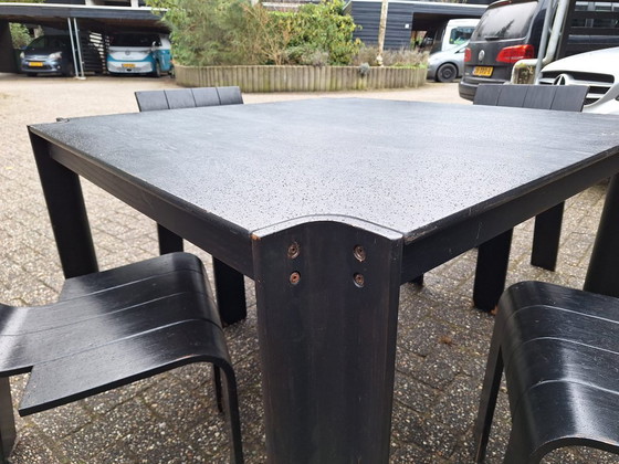 Image 1 of Striptafel met 4 stoelen - Gijs Bakker Castelijn - 1970