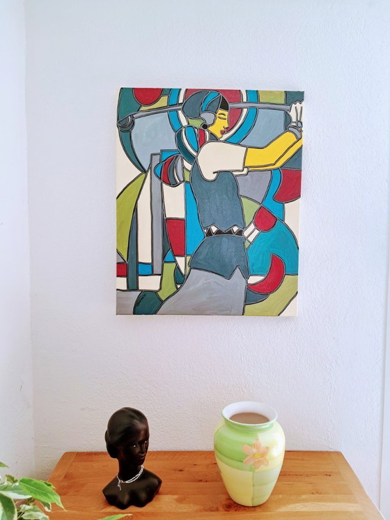 Image 1 of Patricia KLEYMAN - The Golfer - Artist's Painting