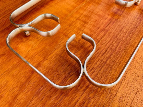 Image 1 of Art Deco, vintage, verzilverde onderzetter uit Italië, jaren 1940