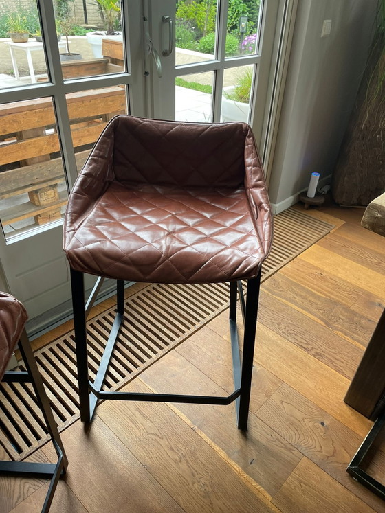 Stilvoller Barhocker, 2-teilig, Piet Boon – Leather, Metal (photo 5 of 5)