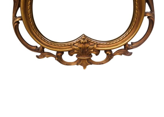 Image 1 of Vintage French Country Syroco Gold Wall Mantel Mirror with Scrolls and Flourishes