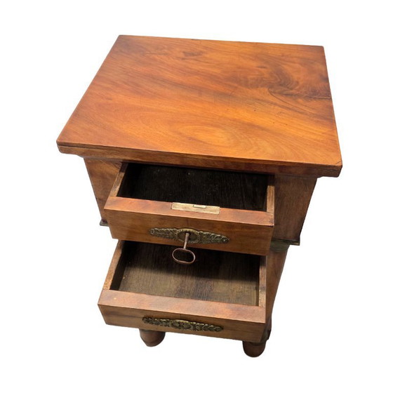 Image 1 of Mesilla de noche estilo Imperio francés de E. Baroni, principios del siglo XIX