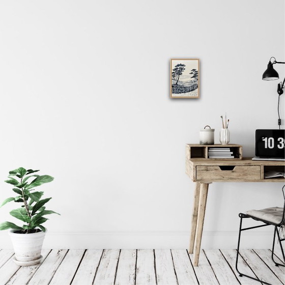 Image 1 of Tusche auf Papier, 30x21cm. Gerahmt.