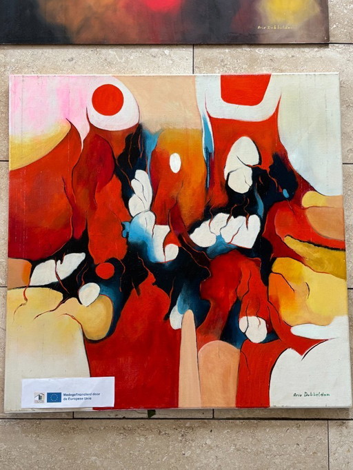 4x oil paint and acrylic on canvas and paper, unframed