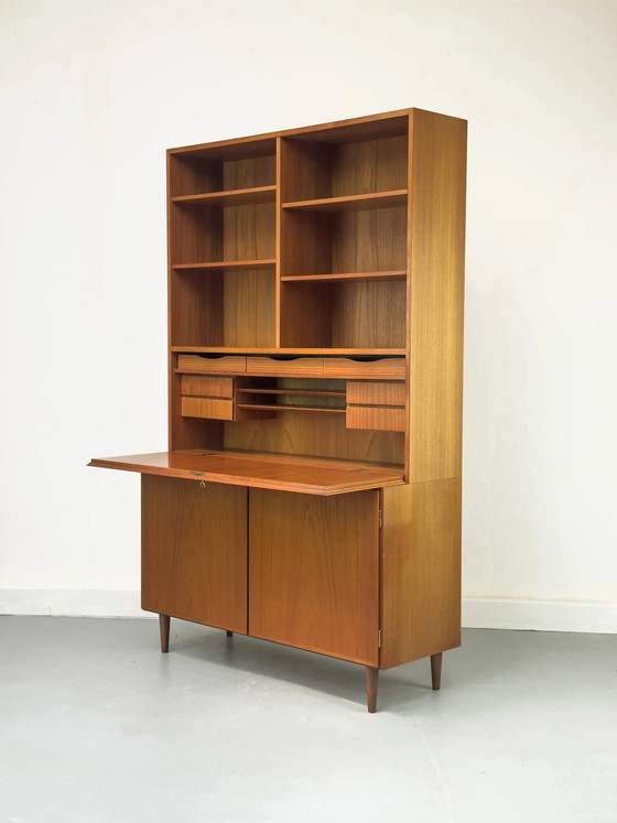 Libreria vintage in teak con scrivania di Omann Jun, anni '60 – Librerie, Scandinavian (photo 31 of 31)
