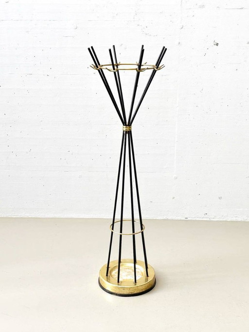 Armoire pivotante italienne avec éléments en laiton, Italie des années 1950