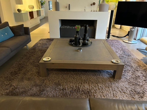 Tavolino da caffè in rovere massello 1,50x1,50