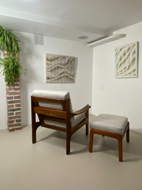 Image 1 of Poltrona e pouf in teak danese – anni '60