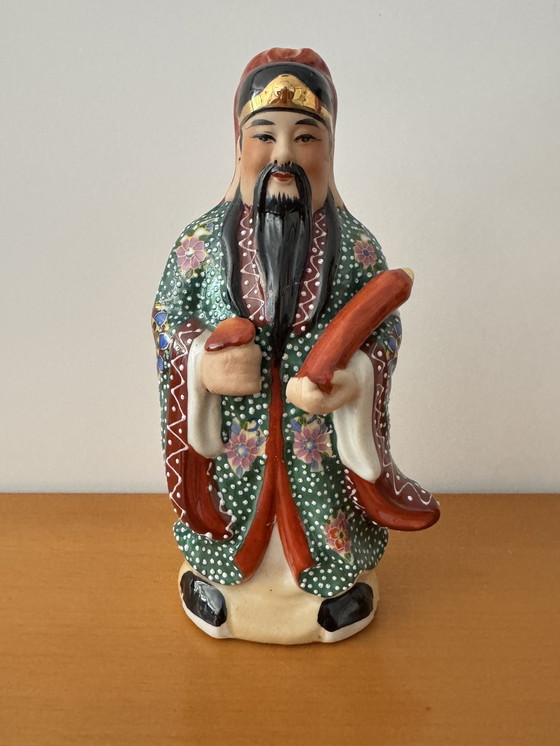 Image 1 of Statues de divinités chinoises en poterie d'époque "Fu Lu Shou"