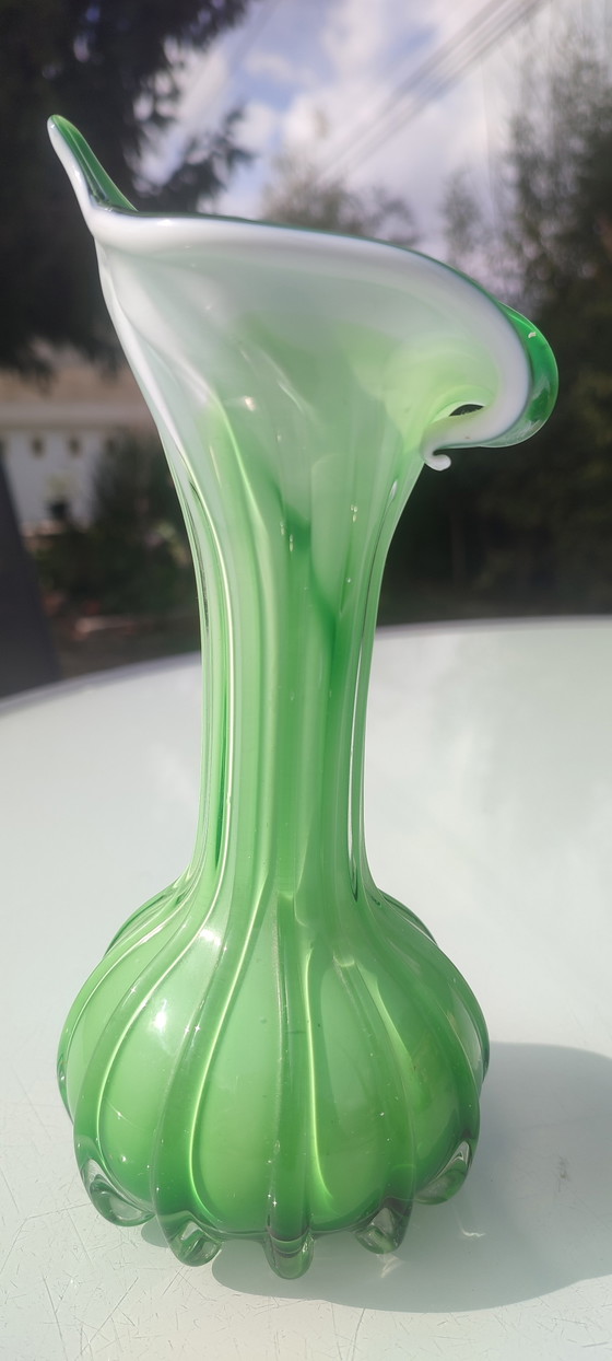 Paar Murano Jack in the Pulpit geblazen glazen Vazen ca.1970 – Murano Glass (photo 6 of 15)