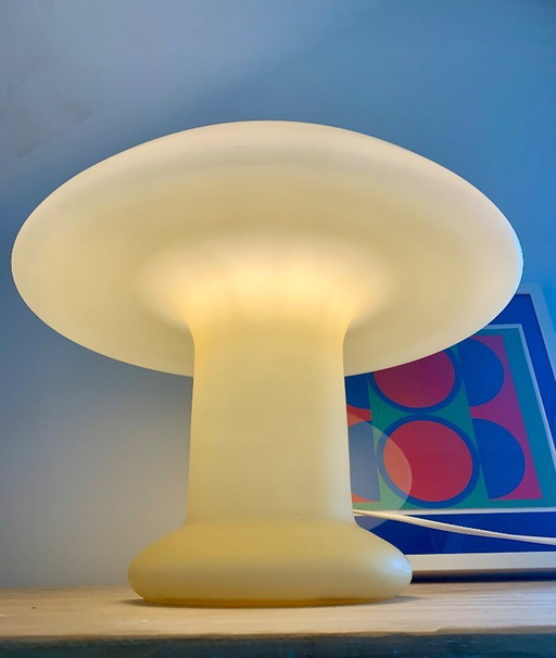 Vintage Hustadt Leuchten mushroom opaline glass model 3631/01