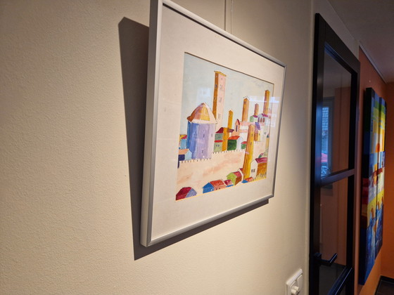 Image 1 of Dipinto acrilico San Gimignano