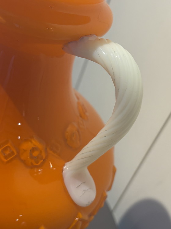 Stelvia Vintage 1960s Orange Opaline Glass Vase (Opalina Fiorentina) Empoli Italy – stelvio empoli (photo 8 of 9)