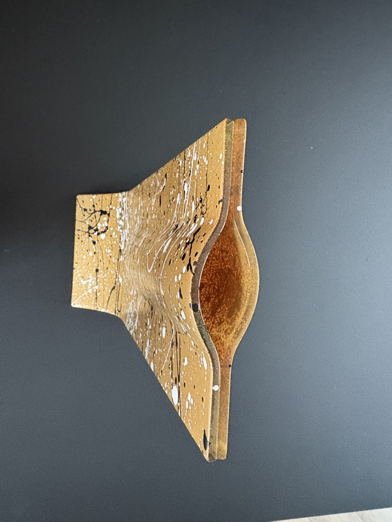 Image 1 of Jarrón de diseño único Carneol fabricado en cristal, 34 cm de alto.