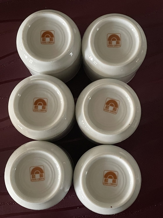 Image 1 of Fine teacups with teapot set of 6+1