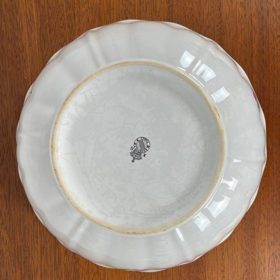 Image 1 of Set de 4 assiettes plates + 1 saladier Luneville Reverbere Yvonne