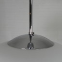 Lampe d'école vintage avec abat-jour en verre blanc dépoli et fixation chromée, années 1950