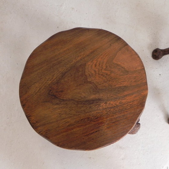 Image 1 of Ensemble de 3 tabourets de bar vintage en fibres végétales, années 1960