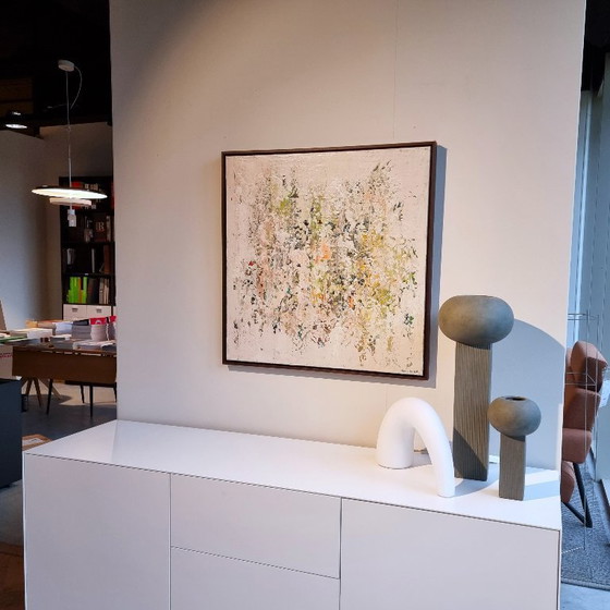 Image 1 of Frances Eckhardt - 80x80 cm abstract colorful painting, hand-painted, framed