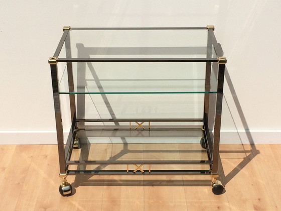 Image 1 of Carrello da portata anni '80 * Vintage Hollywood Regency * Tavolo con ruote