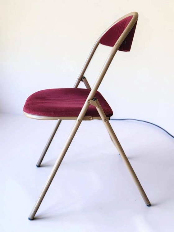 Sedia pieghevole Souvignet anni '70 – Sedie pieghevoli, Metal, Velvet, Vintage (photo 4 of 8)