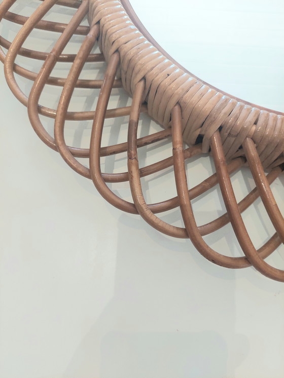 Image 1 of Miroir ovale de Franco Albini pour Bonacina, style Côte d'Azur, années 1960