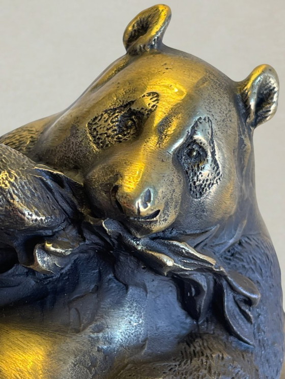 Image 1 of Art Deco bronze panda sculpture – signed Milo – marble base