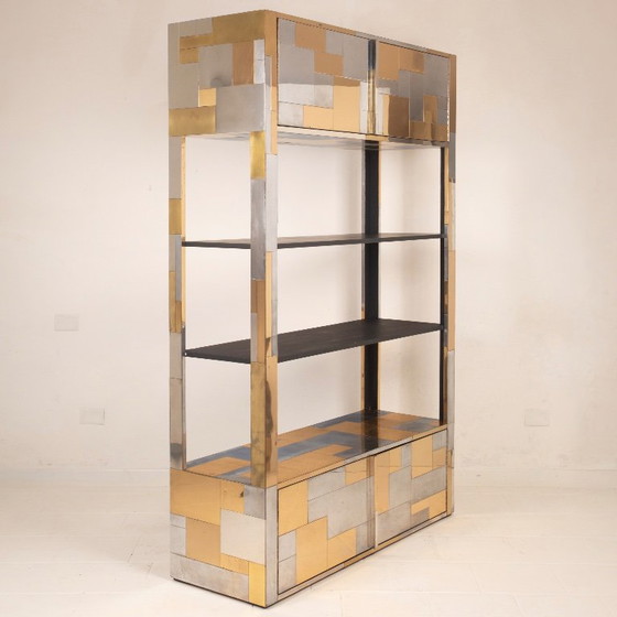 Paul Evans Cityscape Brass and Stainless Steel Bookcase, First Series, 1971 (photo 7 of 29)