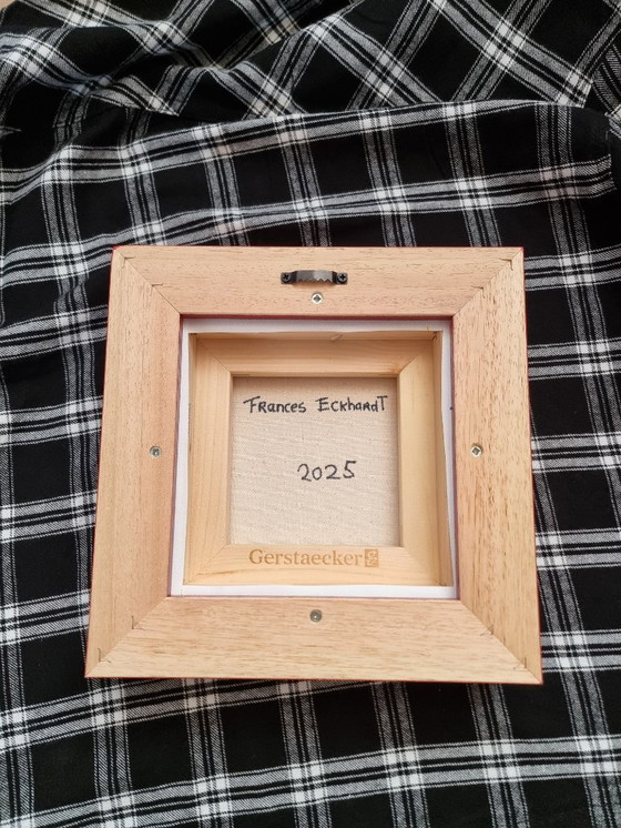 Image 1 of Frances Eckhardt - 24x24 cm handmade graphic artwork check tartan design modern painting no. 4