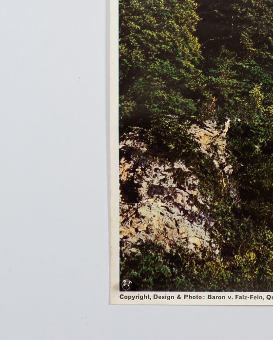 Liechtenstein – jaren 60 – Originele vintage reisposter van Baron V. Falz – Mid-Century Modern – 101x64 cm (photo 8 of 8)