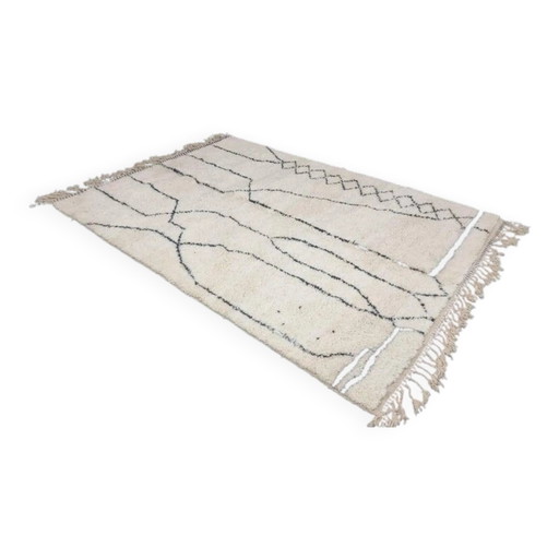 Alfombra bereber blanca decorada 200cmx300cm