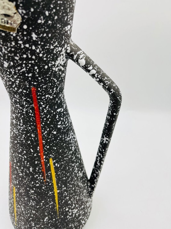 Image 1 of Vintage Hubert Bequet speckled ceramic pitcher, Belgium