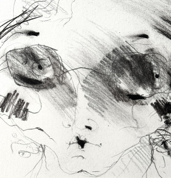 Image 1 of Robert Detheux - Magnifique portrait surréaliste - Vendu encadré 