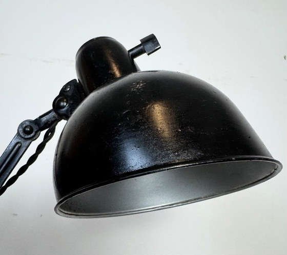 Image 1 of Lampada da parete a forbice Bauhaus industriale nera di Kaiser Idell, anni '30