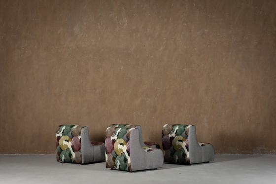 Image 1 of Sofá modular italiano (1970) en terciopelo Freedom Flight – 3 piezas