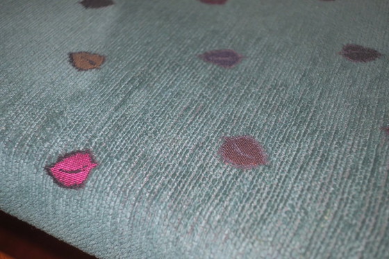 Image 1 of Juego de cuatro sillas de comedor de mediados de siglo con fundas turquesas, 1960