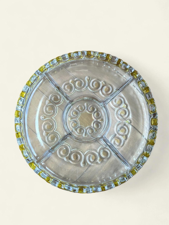 Vintage Snack Bowl by Walther Glass | yellow-clear glass | 1970s – Mid Century Modern (photo 5 of 6)