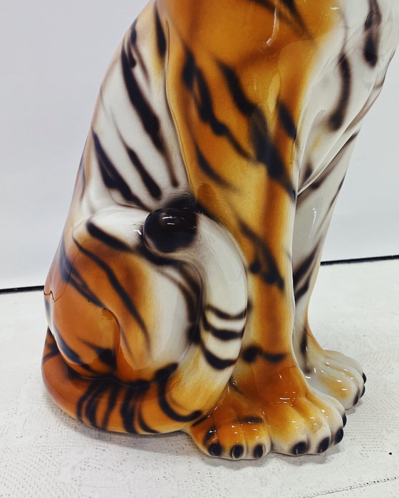 Image 1 of Ceramic Tiger Sculpture