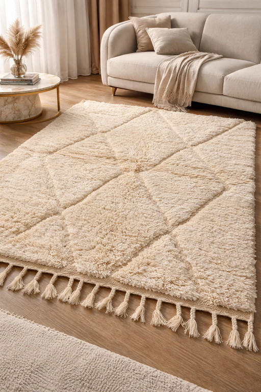 Authentiek Berber tapijt uit het Atlasgebergte – 100 x 150 cm – Handgemaakt van Wol