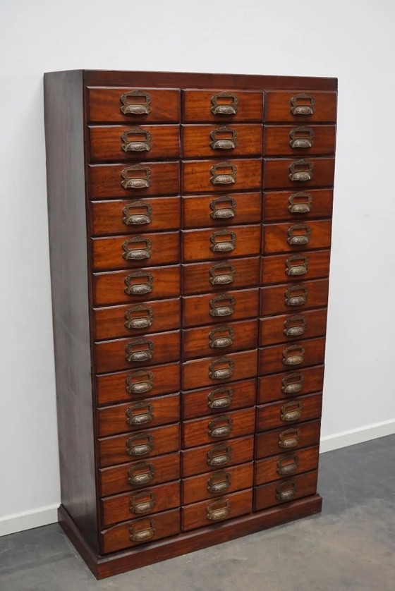 Image 1 of Antico mobiletto da farmacia/archivio francese in mogano di Chouanard, ca. 1900