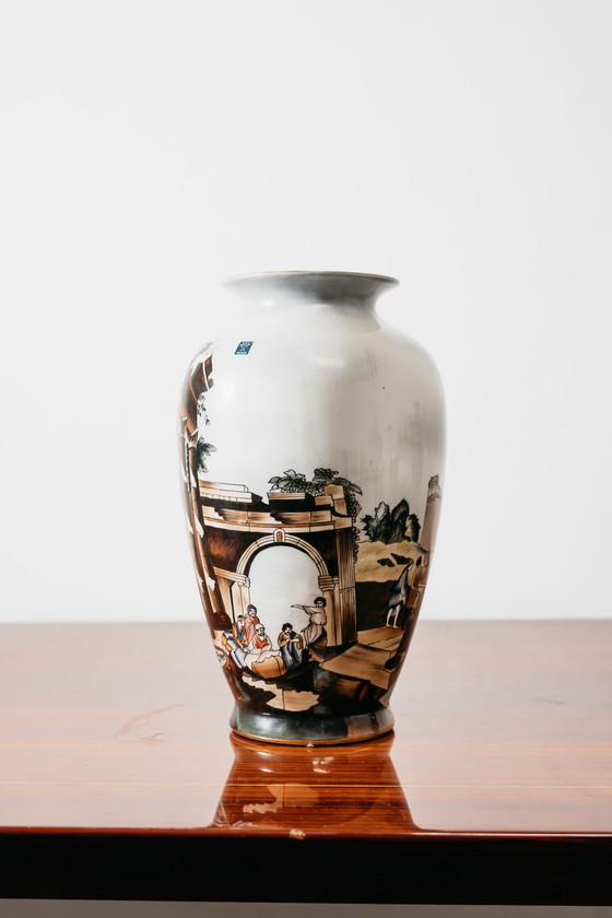 Image 1 of Ceramic Vase with Old Faenza Decoration, Very Rare, 1960s Design Art