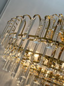 Lustre en cristal taillé à la main de grande taille, taille XL, style milieu du siècle des années 70