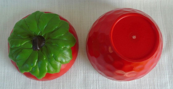 Image 1 of Vintage Strawberry Ice Bucket | 1970s Plastic Barware | Retro Fruit Ice Bucket | Mid-Century Bar Accessory